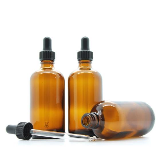 100mL Round Glass Essential Oil Bottle / Rubber Dropper