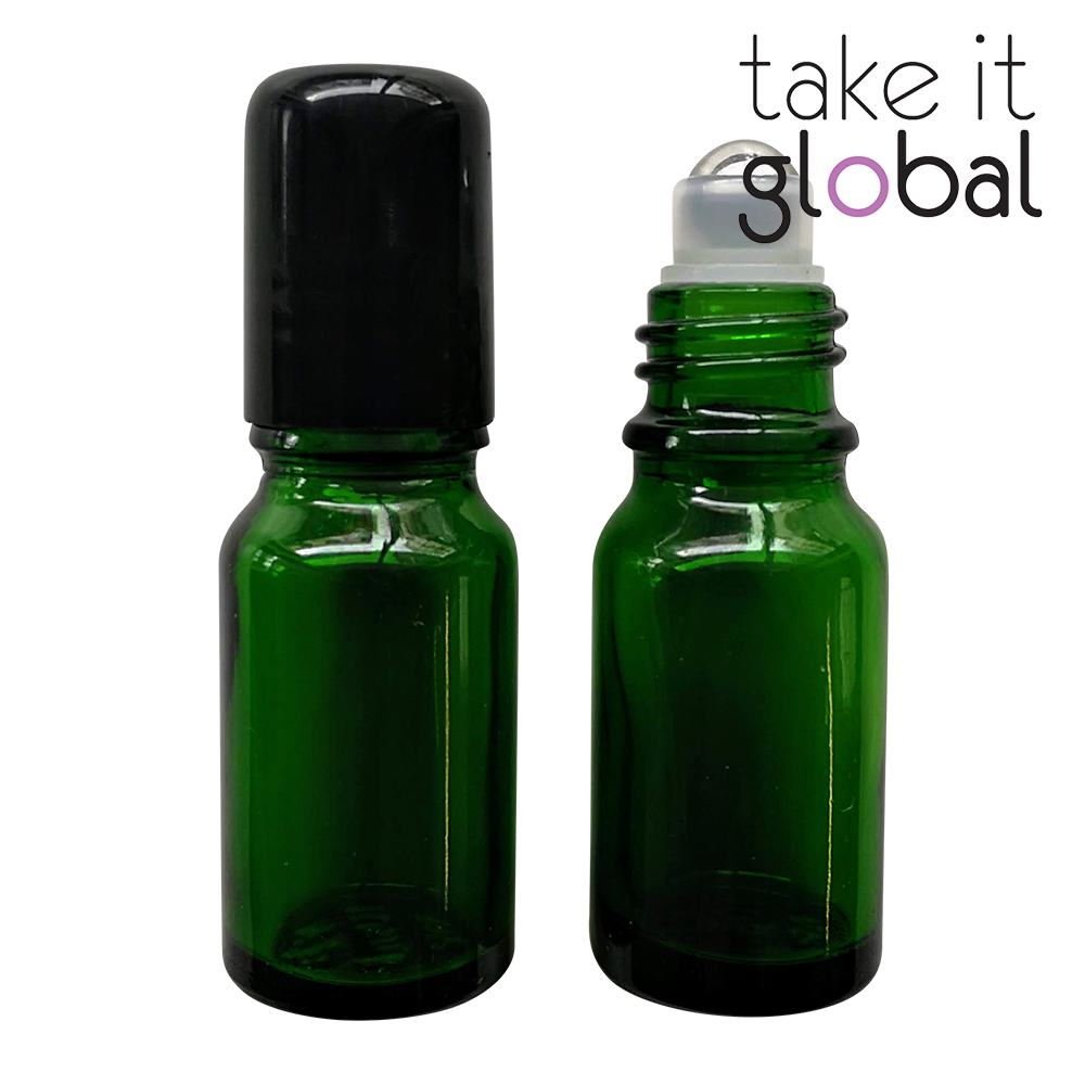 10ml Roll On - Roller Glass Bottle /Metal Ball Thick Glass