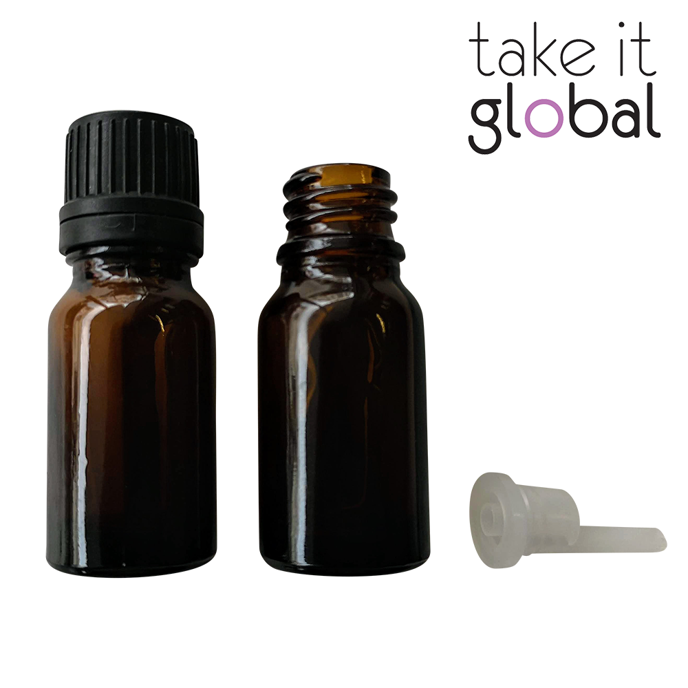 10ml Bottle Glass Essential Oil Perfume / Screw Cap and plug