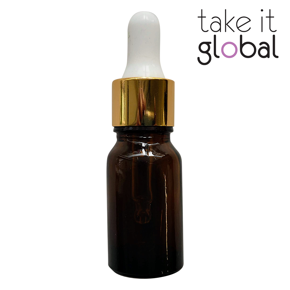 10ml Round Amber Glass Essential Oil Bottle / Rubber Dropper