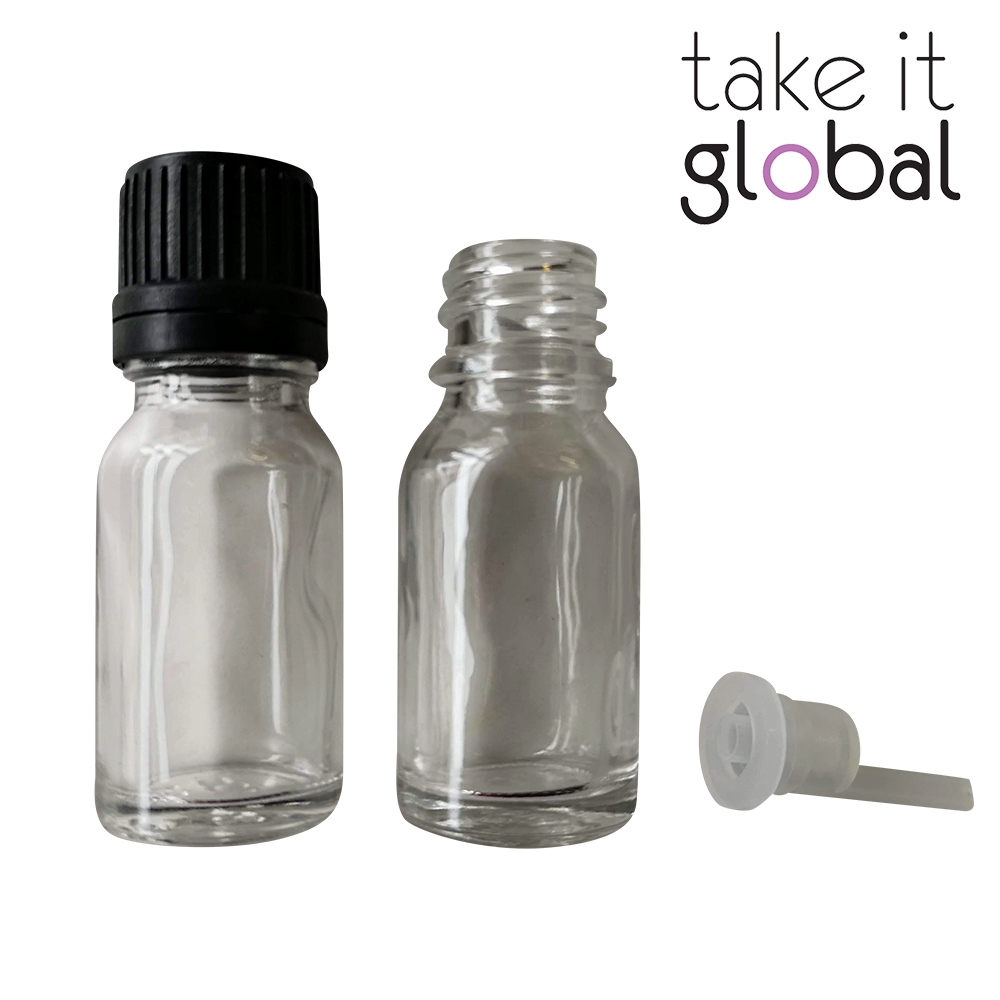 10ml Bottle Glass Essential Oil Perfume / Screw Cap and plug