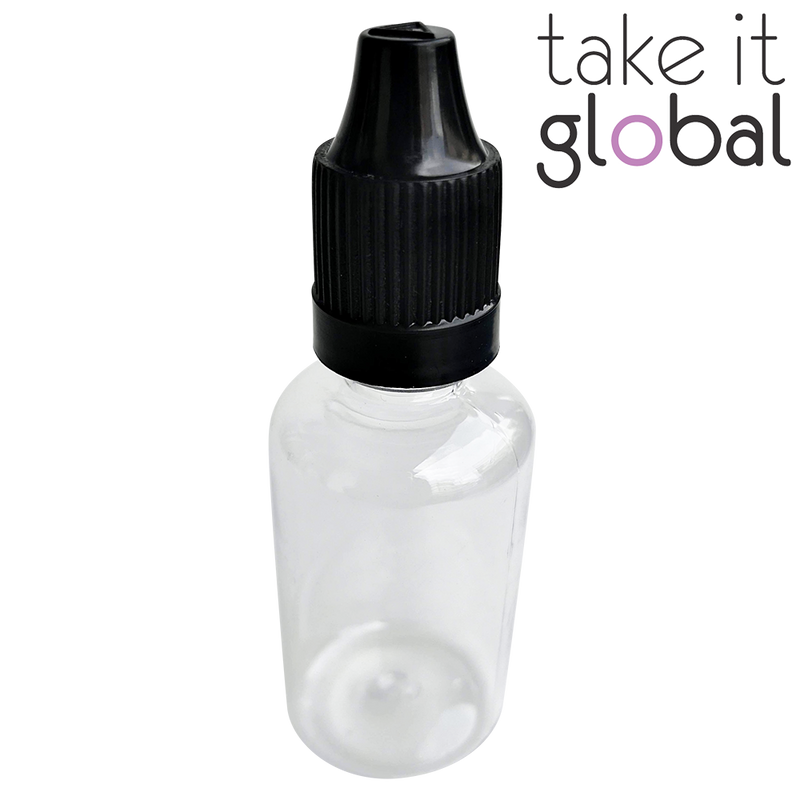 30ml Plastic Vape Bottle Transparent Round / Black Cap for e liquid / e juice / dripper