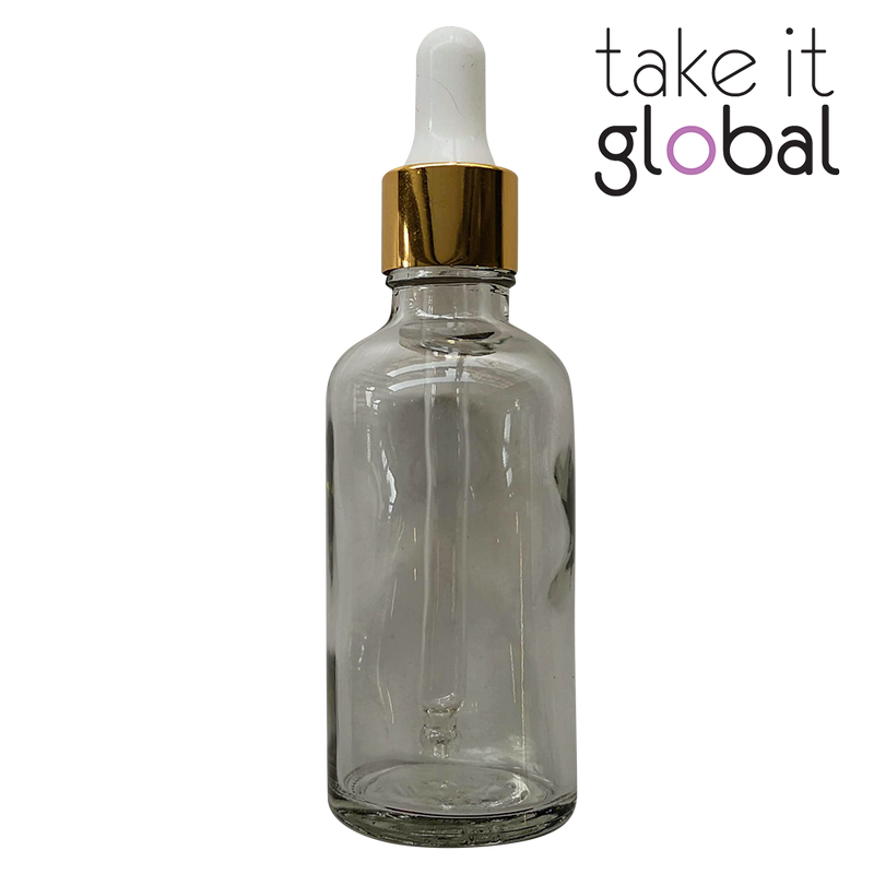 50ml Round Amber Glass Essential Oil Bottle / Rubber Dropper