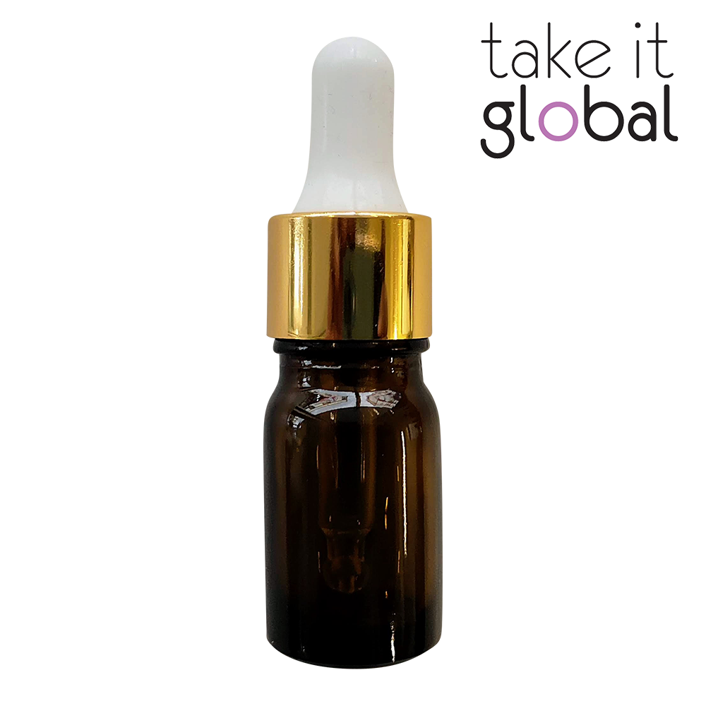5ml Round Amber Glass Essential Oil Bottle / Rubber Dropper