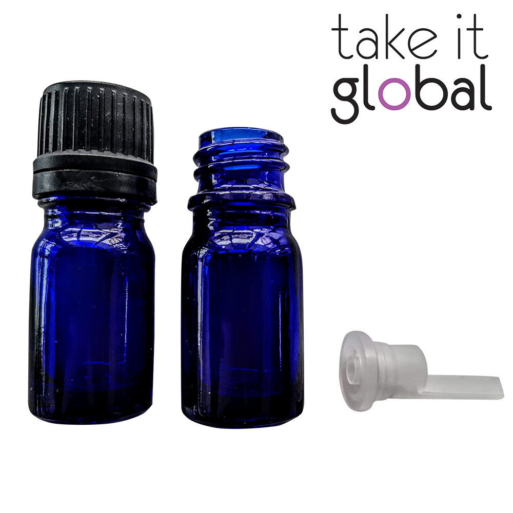 5ml Bottle Amber Glass Essential Oil stopper and screw cap