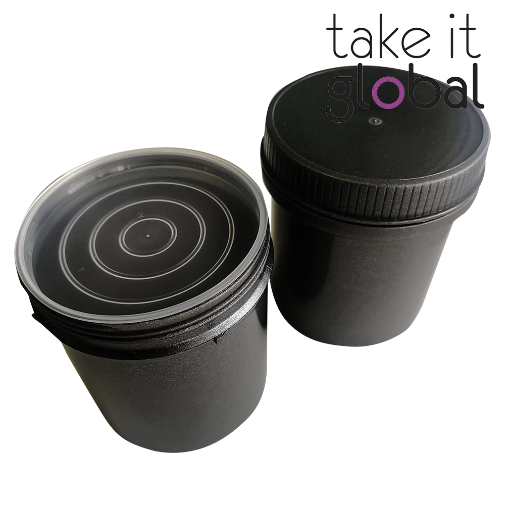 Jar 300ml - metallic grey colour with lock cap and insert