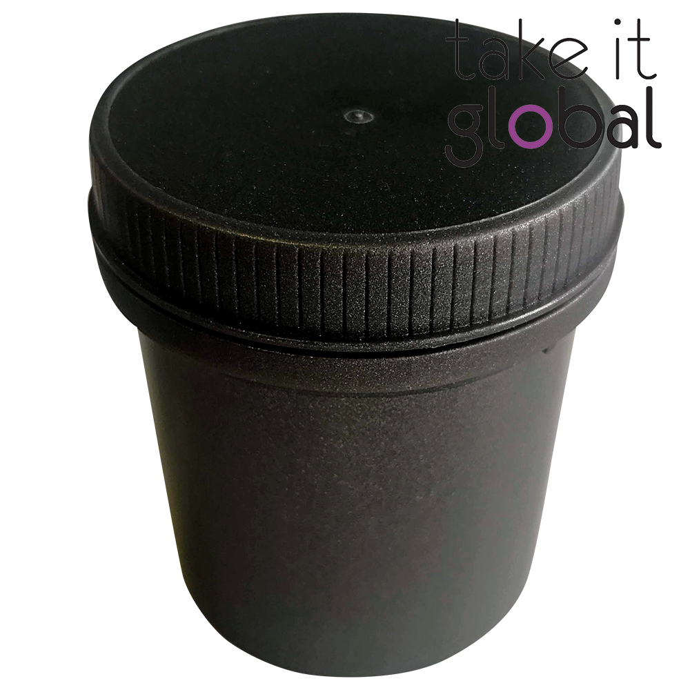 Jar 300ml - metallic grey colour with lock cap and insert