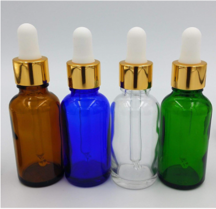 5ml Coloured Round Glass Essential Oil Bottle / Rubber Dropper