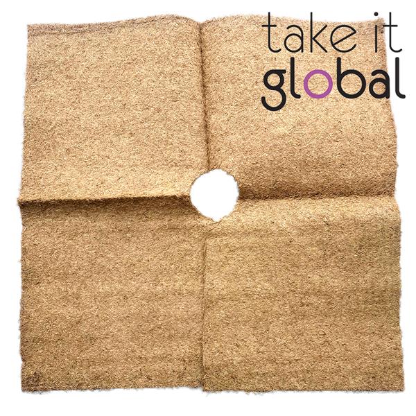 Palm Fibre Weed Mat 1m x 1m x 1cm thickness