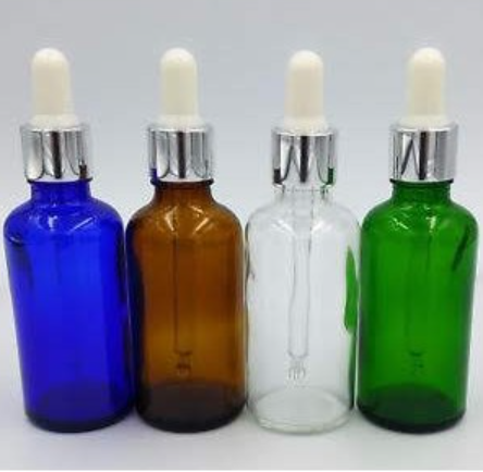 5ml Coloured Round Glass Essential Oil Bottle / Rubber Dropper