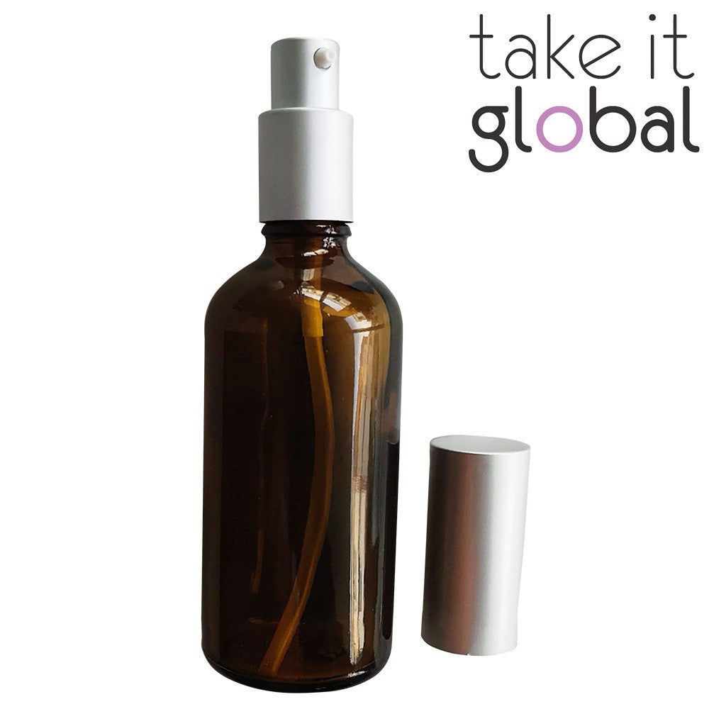 100ml Lotion Pump Amber Glass Bottle for Cosmetics