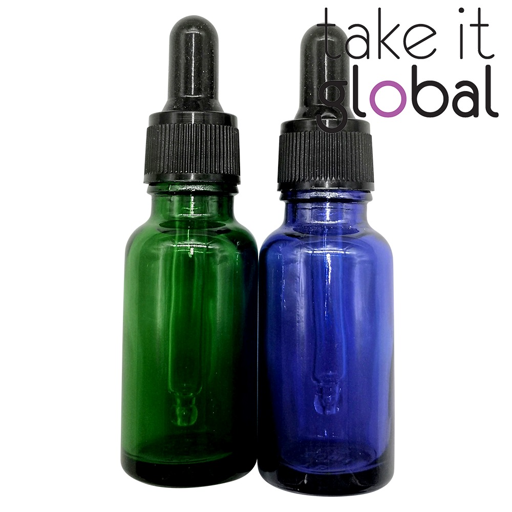 20ml Round Glass Essential Oil Bottle / Rubber Dropper