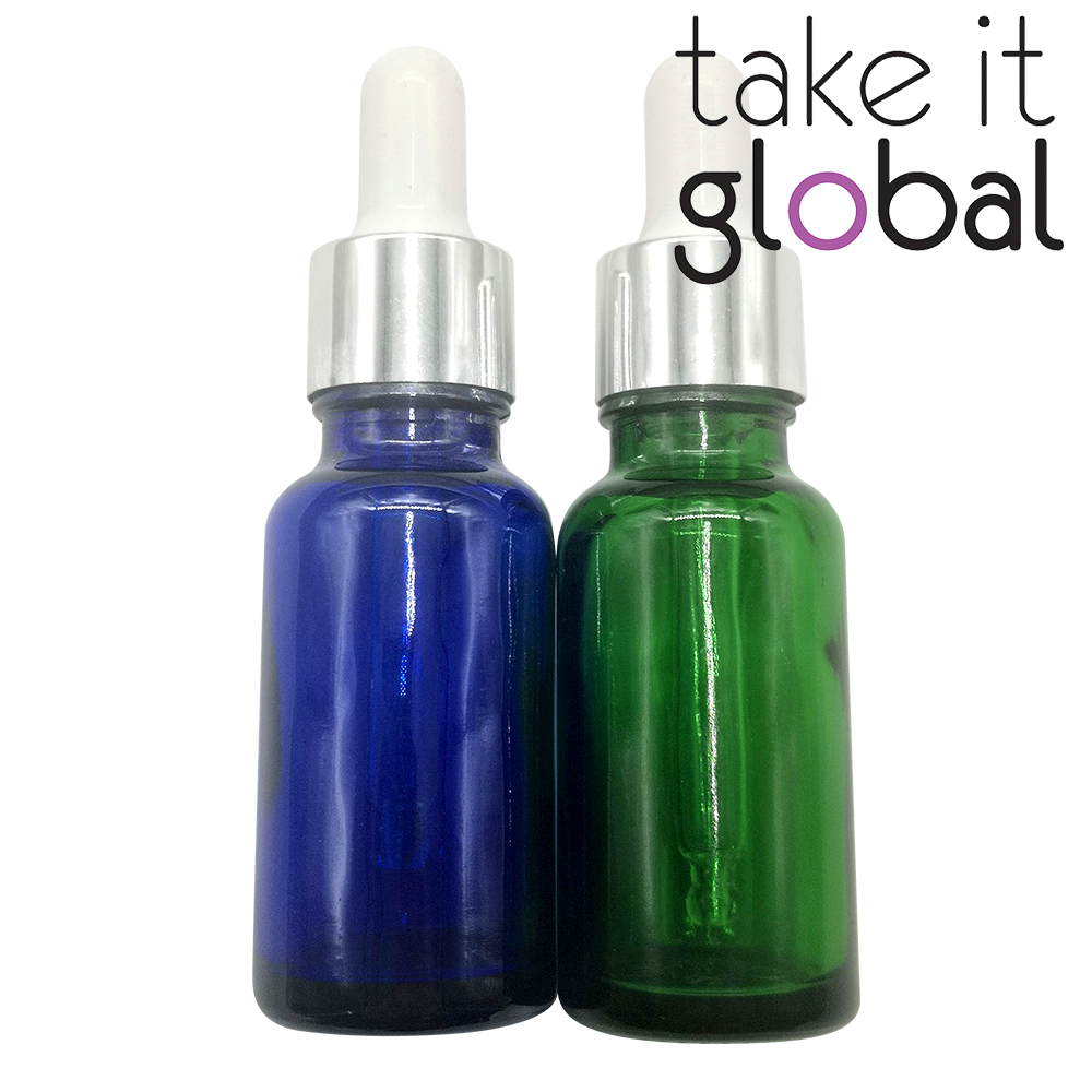 20ml Round Glass Essential Oil Bottle / Rubber Dropper