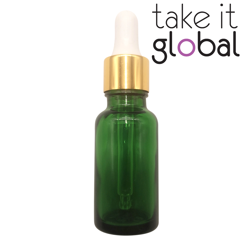 20ml Round Glass Essential Oil Bottle / Rubber Dropper