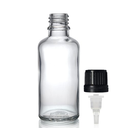 50ml Bottle Amber Glass Essential Oil Perfume / Screw Cap and plug