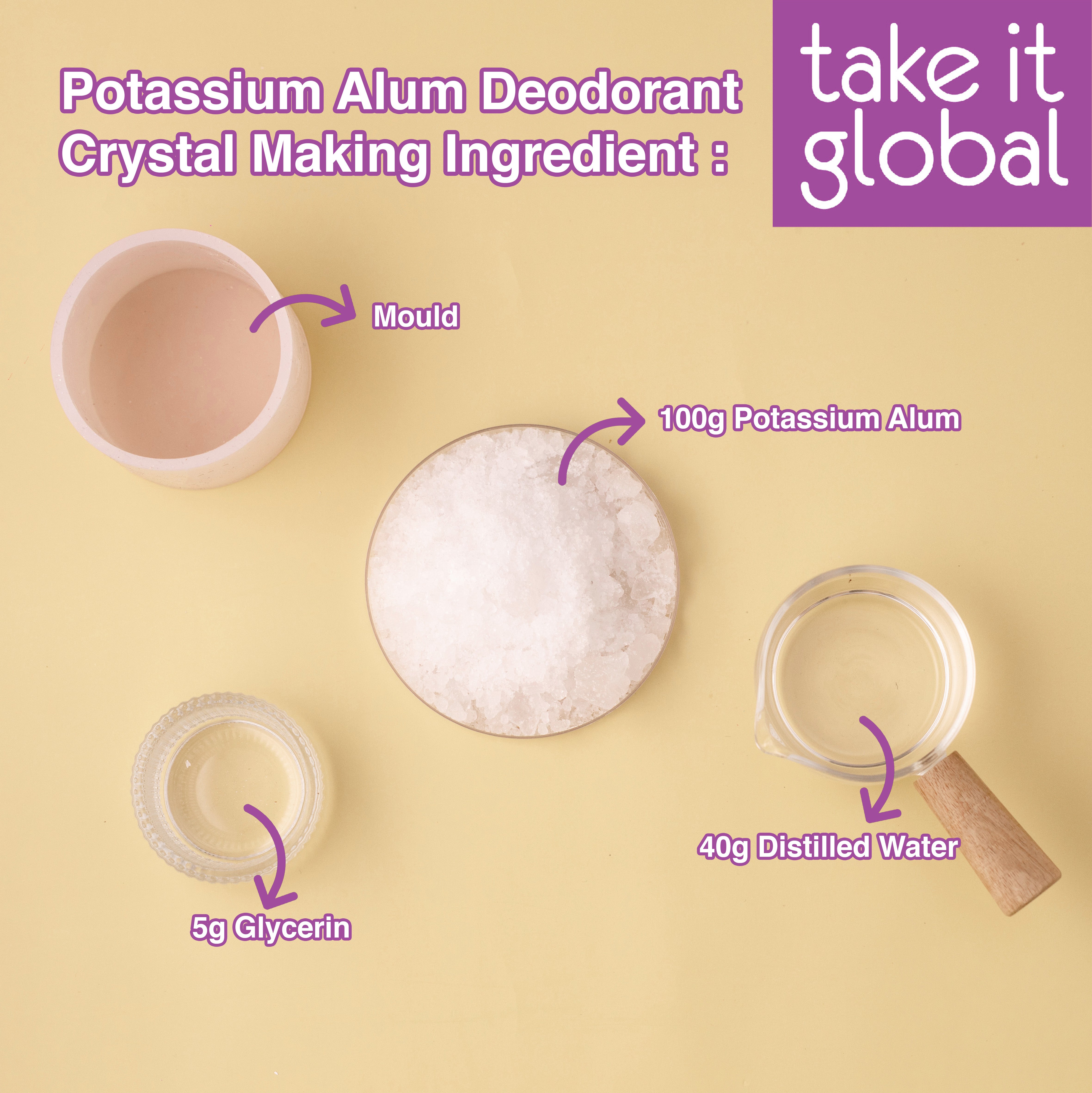 Potash Alum Stone 钾明矾 / Batu Tawas /Spadikaram/ Potassium Aluminium Sulfate - Traditional Deodorant / Water Treatment