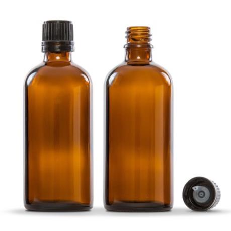 100ml Bottle Amber Glass Essential Oil Perfume / Screw Cap and plug