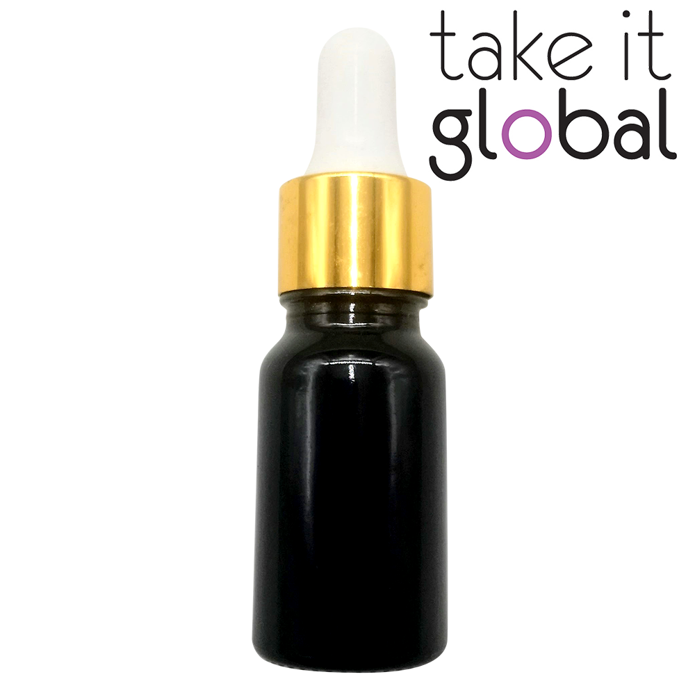 10ml Round Amber Glass Essential Oil Bottle / Rubber Dropper