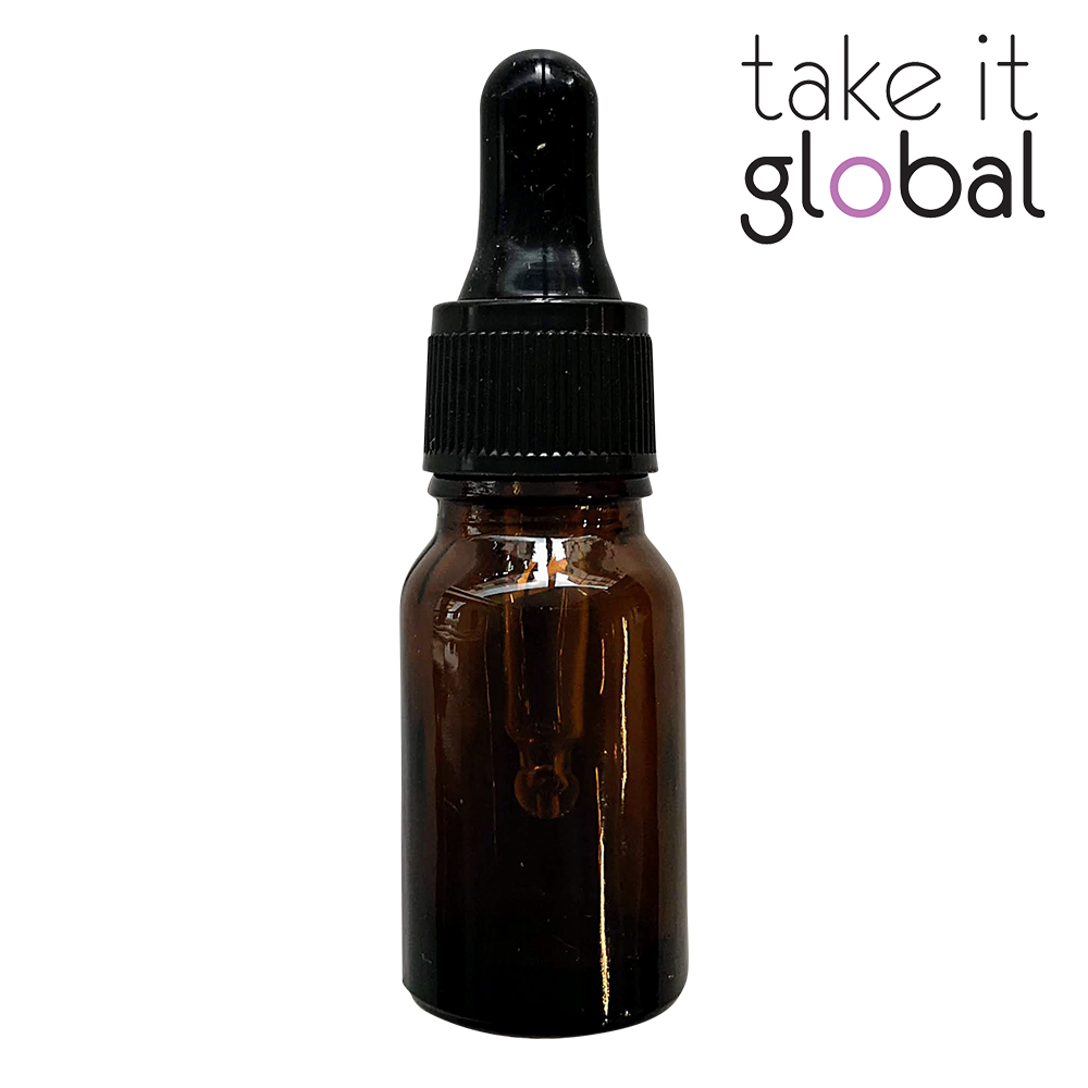 10ml Round Amber Glass Essential Oil Bottle / Rubber Dropper
