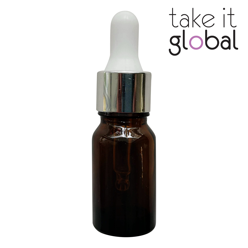 10ml Round Amber Glass Essential Oil Bottle / Rubber Dropper