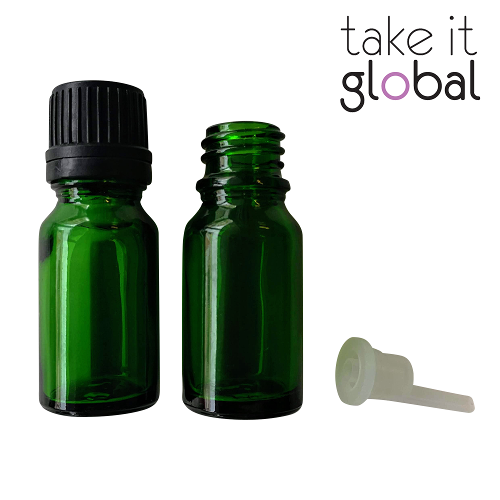 10ml Bottle Glass Essential Oil Perfume / Screw Cap and plug
