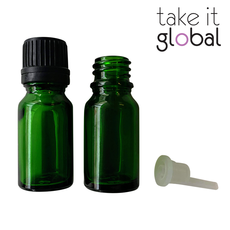 10ml Bottle Glass Essential Oil Perfume / Screw Cap and plug