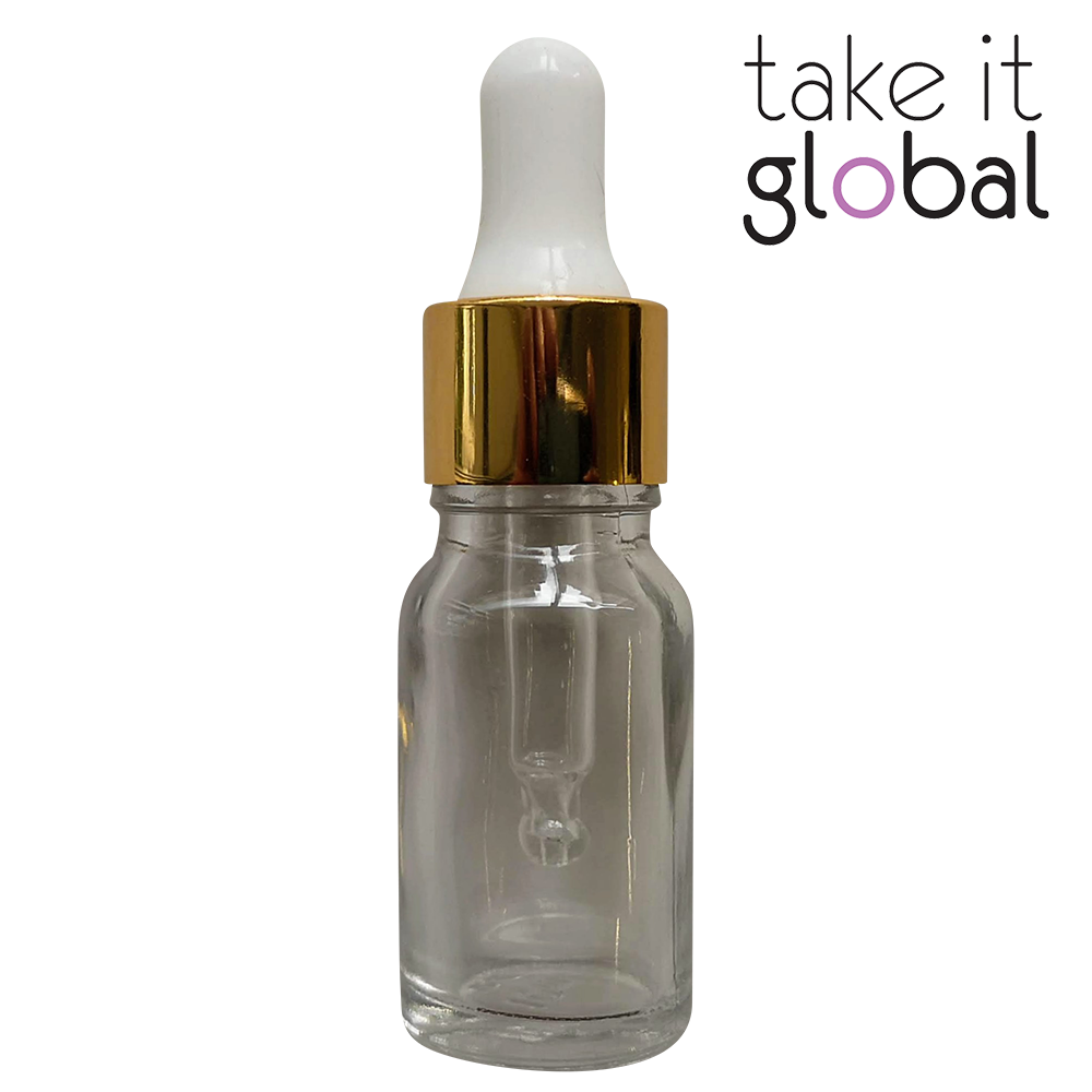10ml Round Amber Glass Essential Oil Bottle / Rubber Dropper