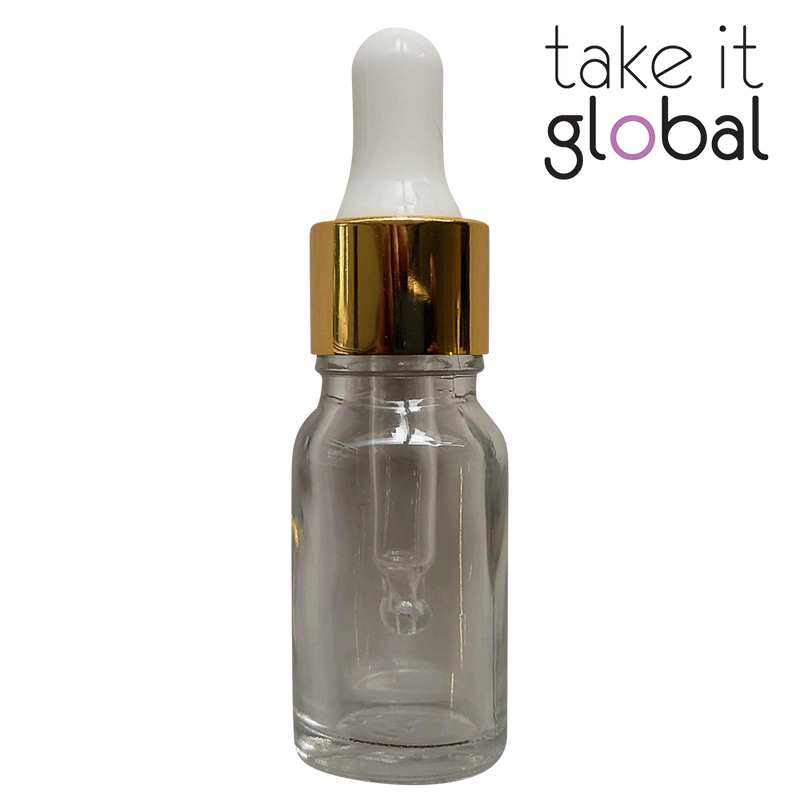 10ml Round Amber Glass Essential Oil Bottle / Rubber Dropper
