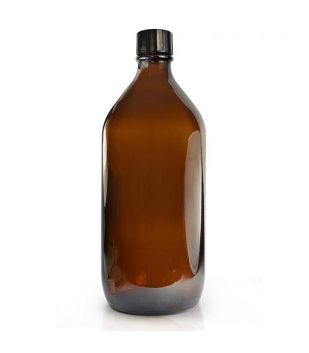 1L Bottle Round Amber Glass / Essential Oil / Screw cap and stopper