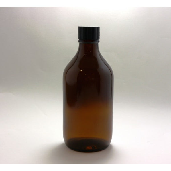 300ml Bottle Round Amber Glass / Essential Oil / Screw cap and stopper