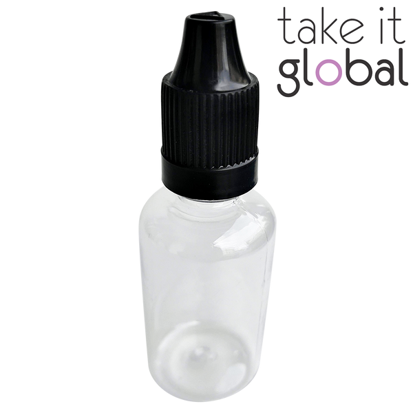 30ml Plastic Vape Bottle Transparent Round / Black Cap for e liquid / e juice / dripper