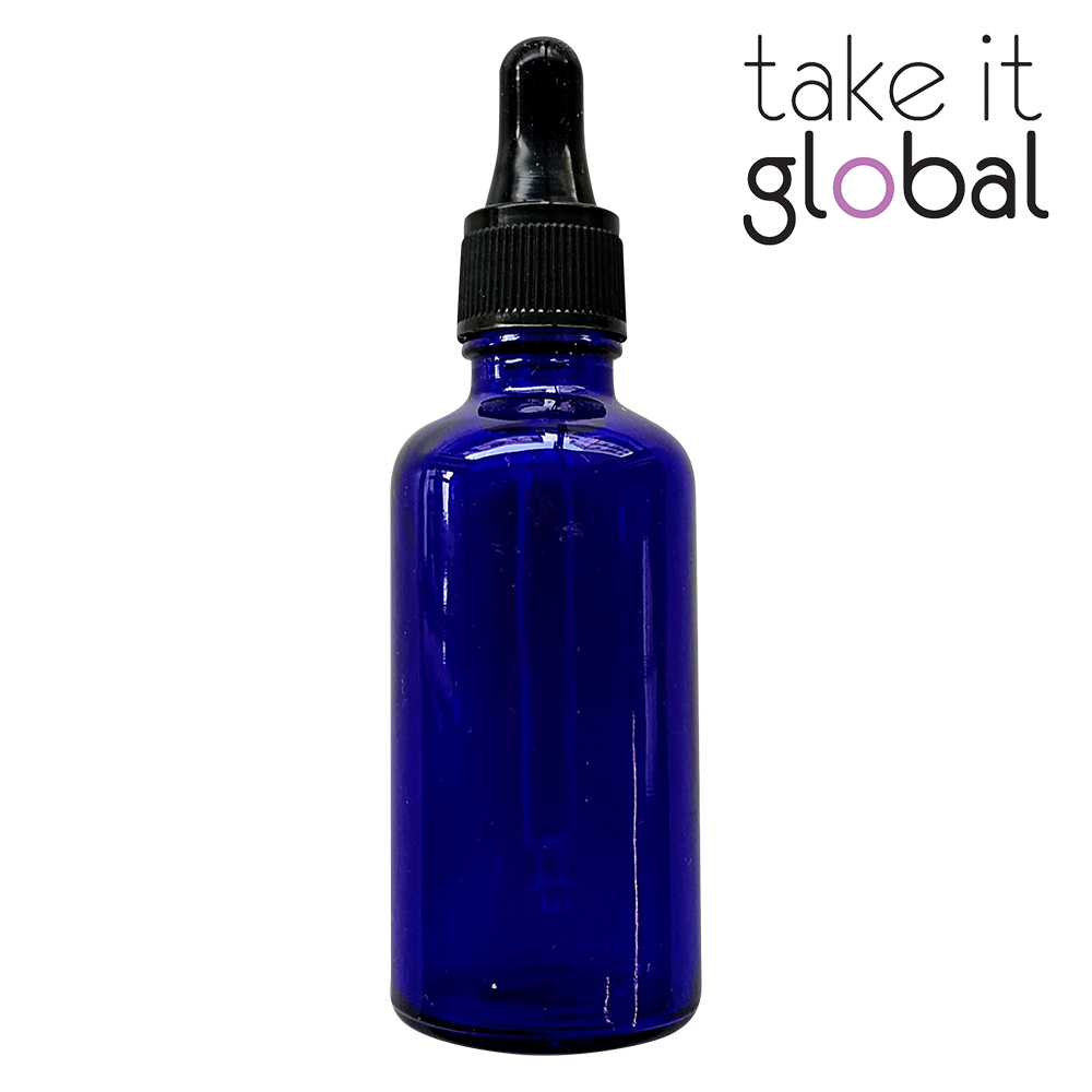 50ml Round Amber Glass Essential Oil Bottle / Rubber Dropper