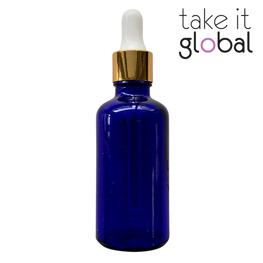 50ml Round Amber Glass Essential Oil Bottle / Rubber Dropper
