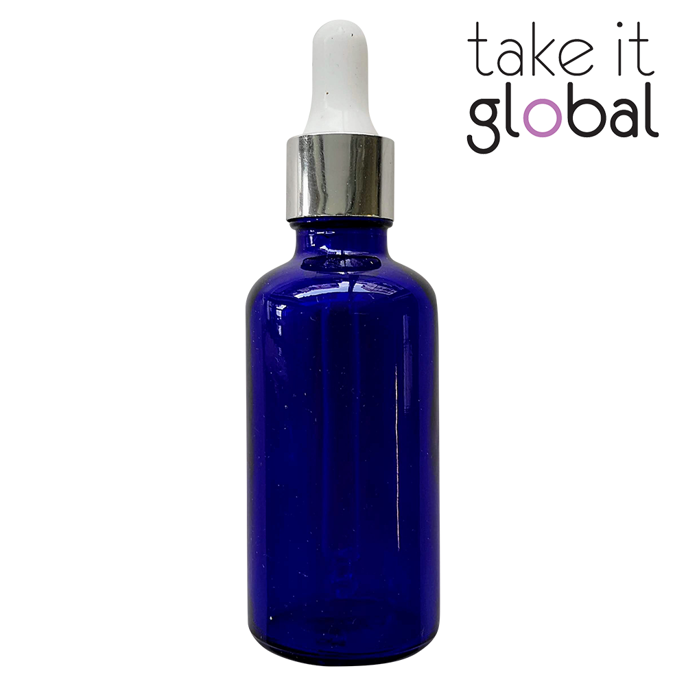 50ml Round Amber Glass Essential Oil Bottle / Rubber Dropper