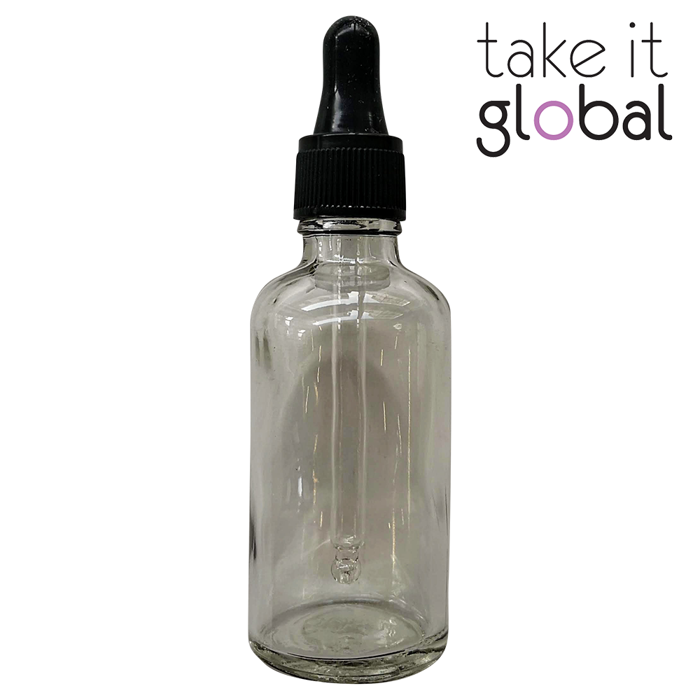 50ml Round Amber Glass Essential Oil Bottle / Rubber Dropper