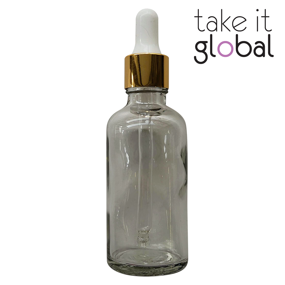 50ml Round Amber Glass Essential Oil Bottle / Rubber Dropper