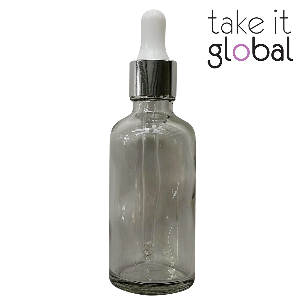 50ml Round Amber Glass Essential Oil Bottle / Rubber Dropper