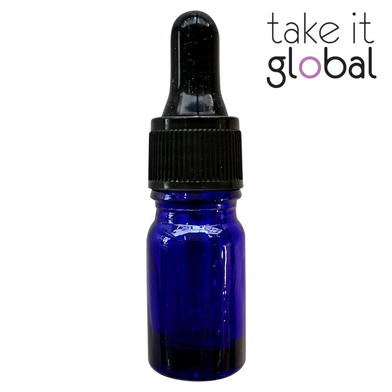 5ml Coloured Round Glass Essential Oil Bottle / Rubber Dropper