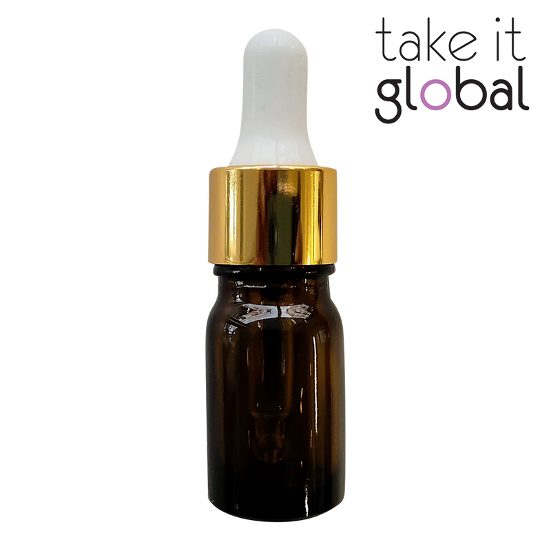5ml Round Amber Glass Essential Oil Bottle / Rubber Dropper