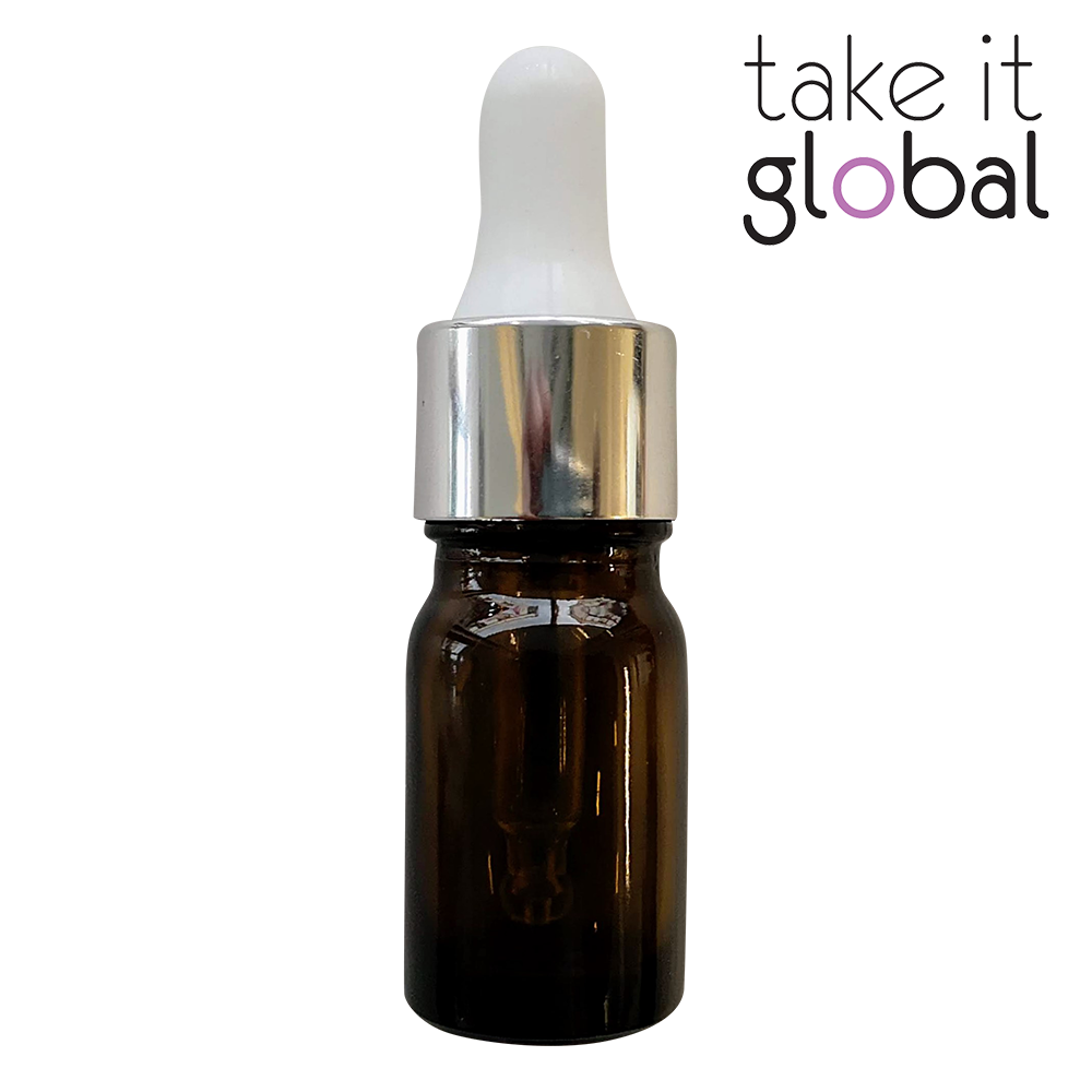 5ml Round Amber Glass Essential Oil Bottle / Rubber Dropper