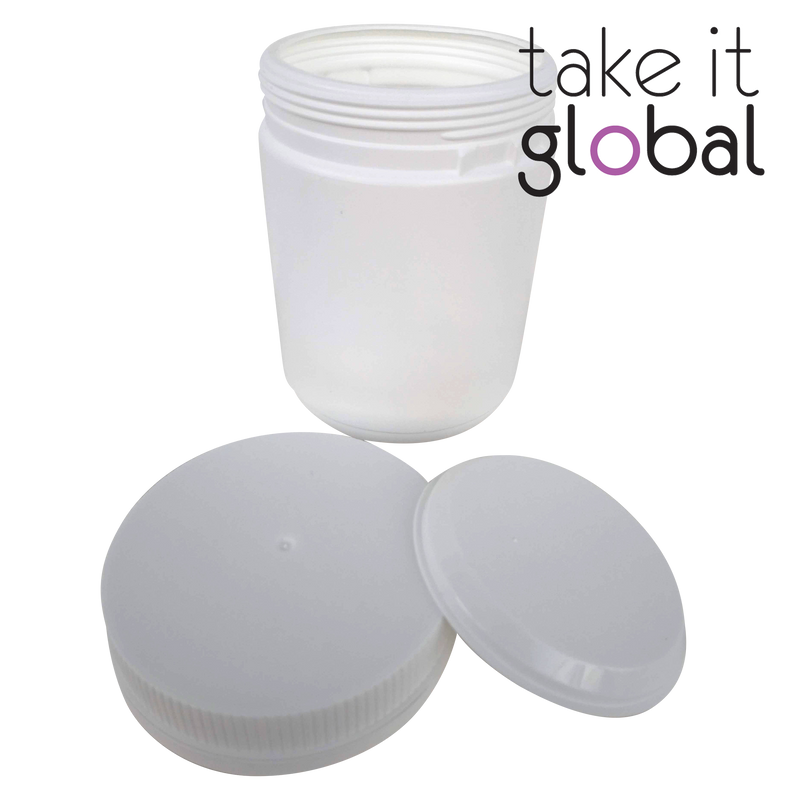 800ml Jar - Round / White / HDPE with lock cap and insert
