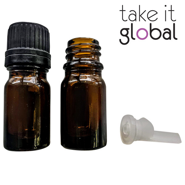 5ml Bottle Amber Glass Essential Oil stopper and screw cap