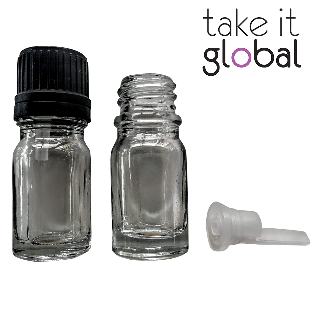 5ml Bottle Amber Glass Essential Oil stopper and screw cap