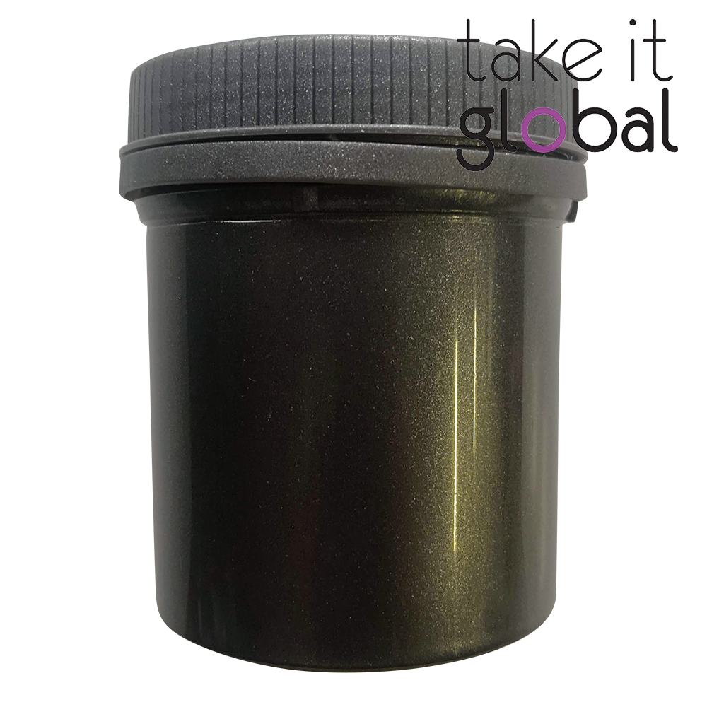 Jar 300ml - metallic grey colour with lock cap and insert
