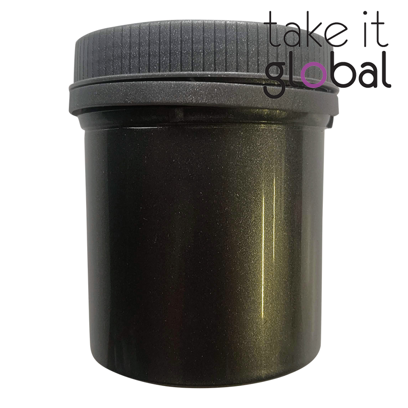 Jar 300ml - metallic grey colour with lock cap and insert
