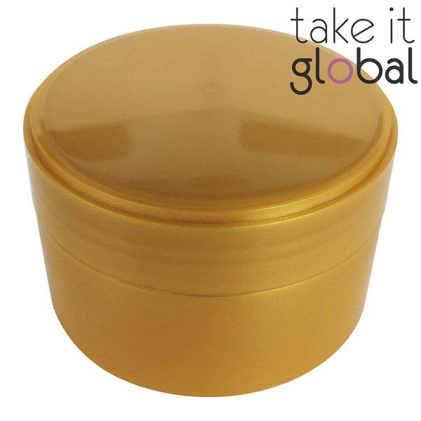Plastic Jar 80ml / for Cosmetics Cream - Gold Cap and Body