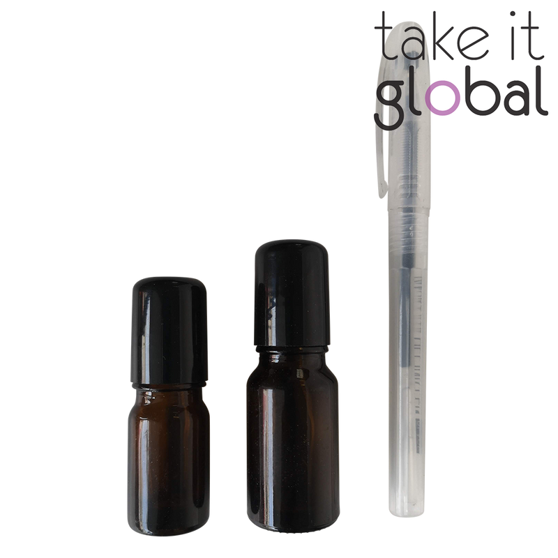 5ml Roll On - Roller Bottle Bottle /Metal Ball Thick Glass-Perfume Essential Oil