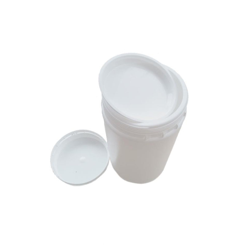 Jar 1.2L - Round / White / HDPE with lock cap and insert
